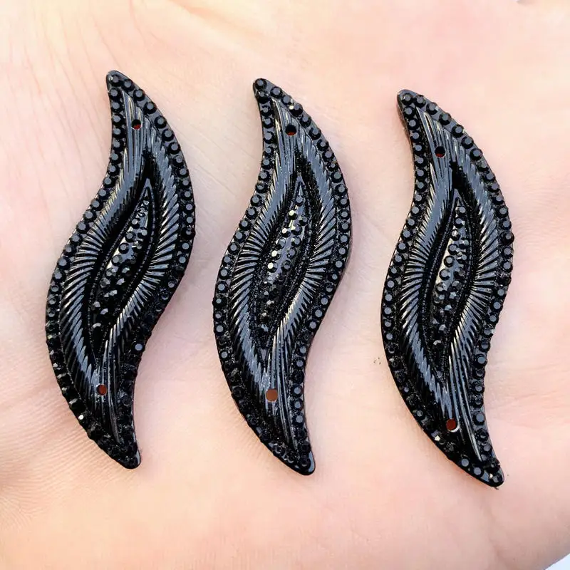 Pure black 10pcs Crystal Base Sew On Rhinestone Stones Spacer buttons for DIY Garment Jewelry -E088