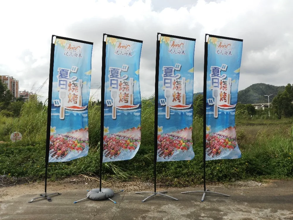 Free ship Rectangle flag custom printing, squared banner, advertising promotional beach flag, with pole, base optional