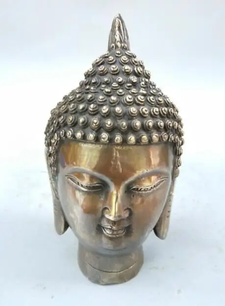 Chinese hand-carved pure brass Sakyamuni Buddha statue