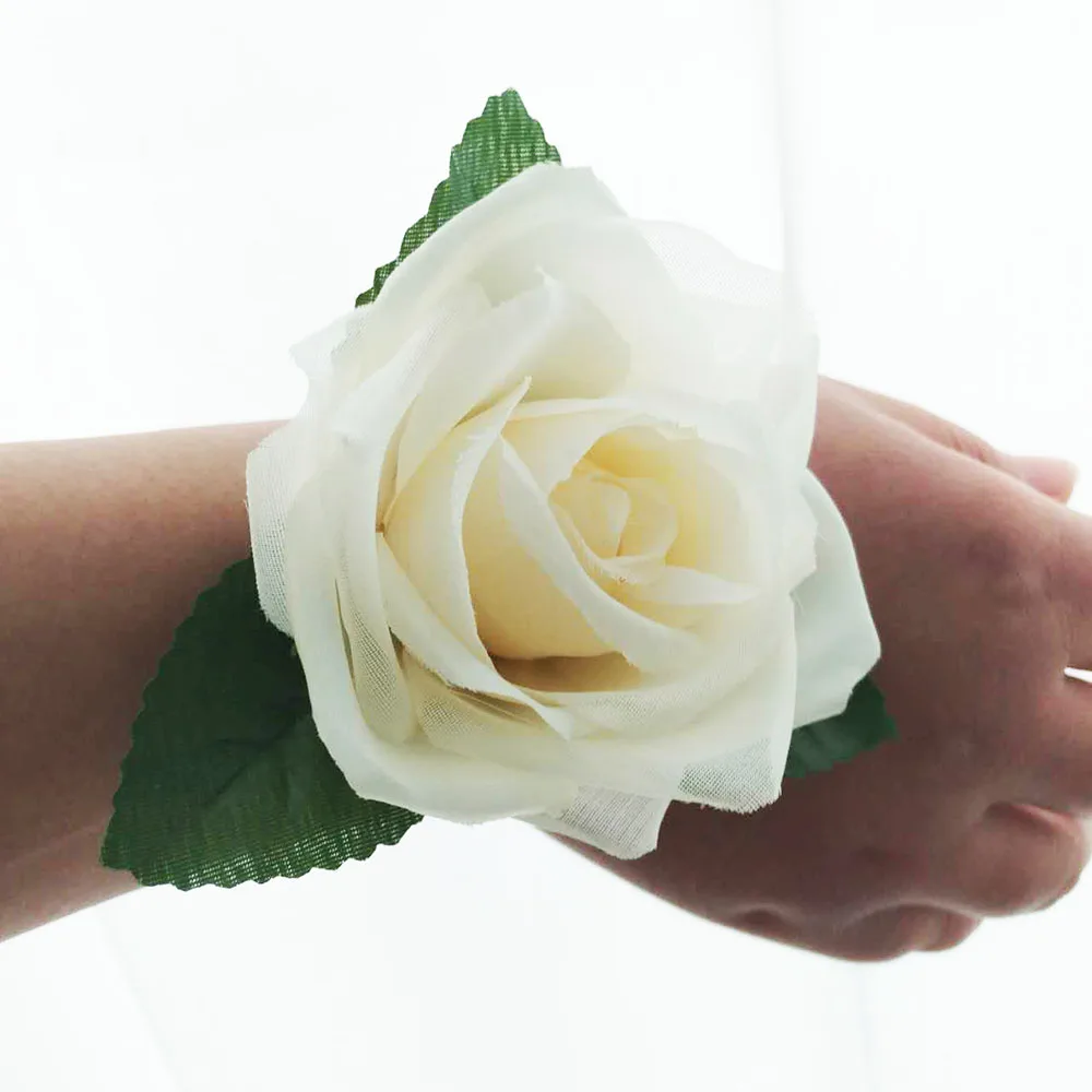 

Silk Rose Head for Wedding Party, Bridal Wrist Rose Decoration, Flower Chest Wreath Head, Bride and Bridesmaid, 6PCs