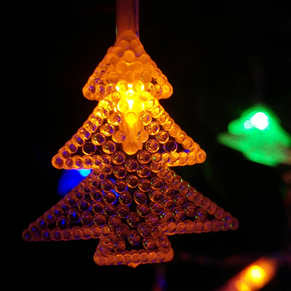 Yiyang LED String 3M 30LED String Lampu Dioperasikan Pohon Natal Bentuk LED Peri Xmas String Lampu Multi-Warna Luces