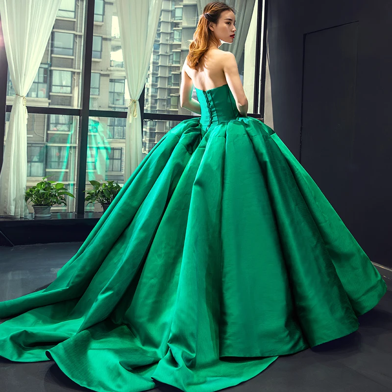 J66858 Jancember verde vestido para quinceañeras 2020 satén sin tirantes dulce dieciséis baile de graduación vestidos de quinceañera 2020 Siknie Balowe