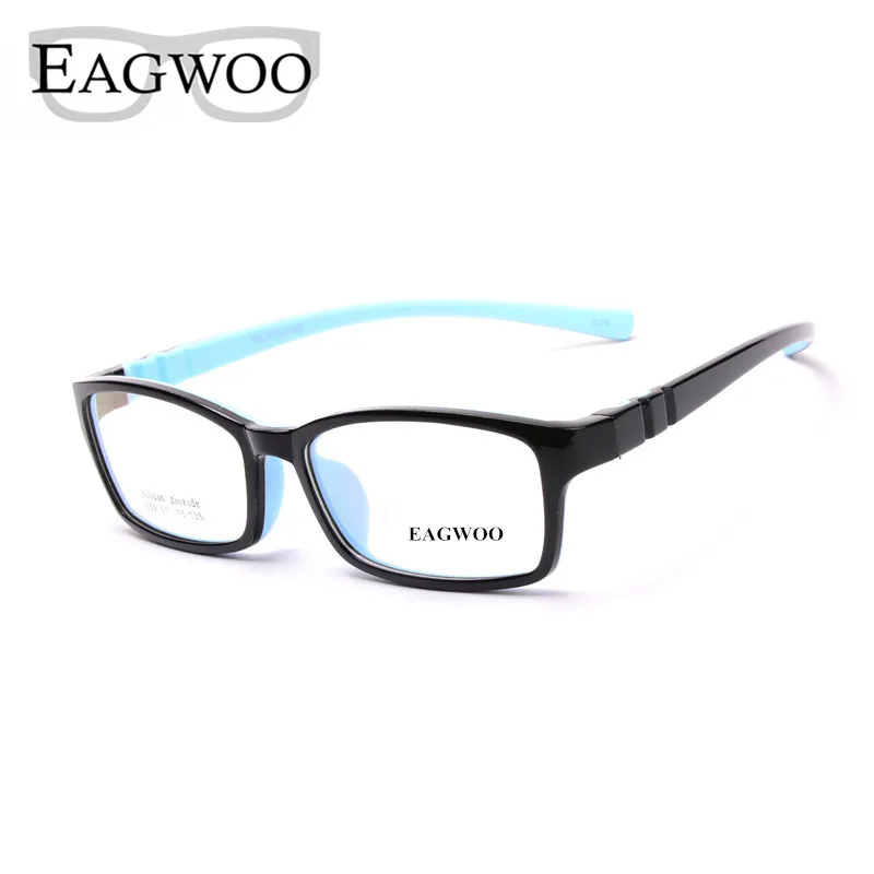 EAGWOO Silicon Soft  Eyeglasses Children Optical Frame Plain Knock Down Optical Frame Boy Girl Sepectacle Clear Spectacle 1552