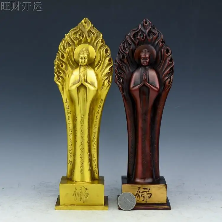 MOEHOMES Double color bronze statue of Buddha had standing Buddha copper crafts home decorations metal crafts