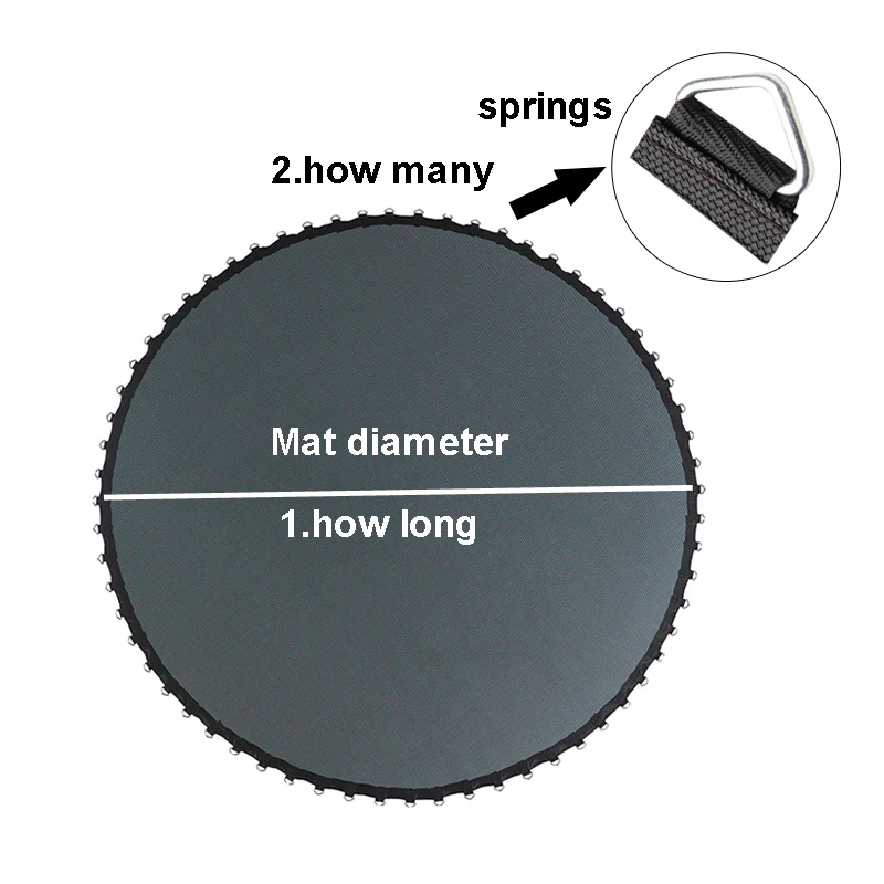 Trampoline Mat 6FT/8FT/10FT/12FT/13FT/14FT/15FT/16FT For Kids Indoor Sport Trampoline Parts Replacement Outdoor Jumping