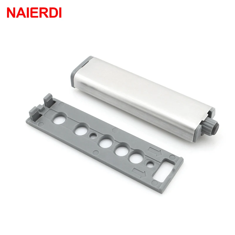 NAIERDI Door Stopper Cabinet Catches Stainless Steel Push to Open Touch Damper Buffers Soft Quiet Closer Furniture Hardware