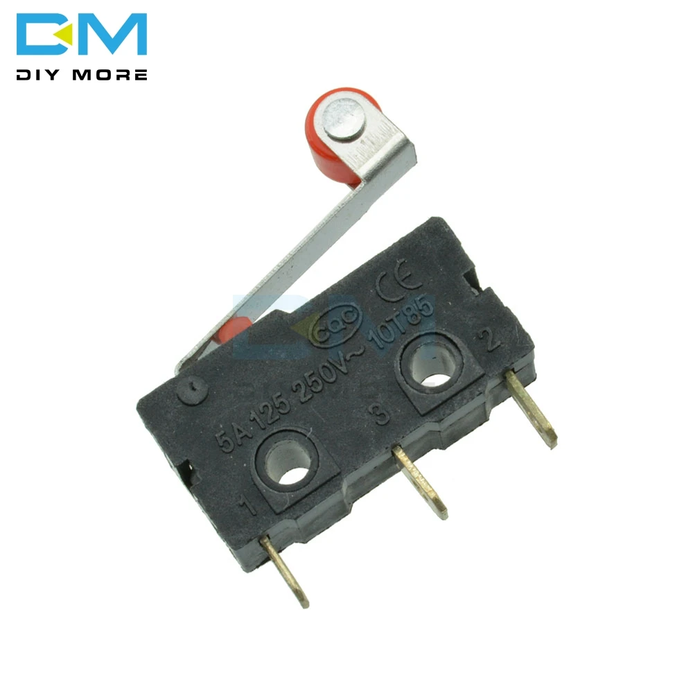 10Pcs KW12-3 Micro Roller Lever Arm Normally Open Close Limit Switch Control Module AC 125V-250V 5A PCB Board DIY