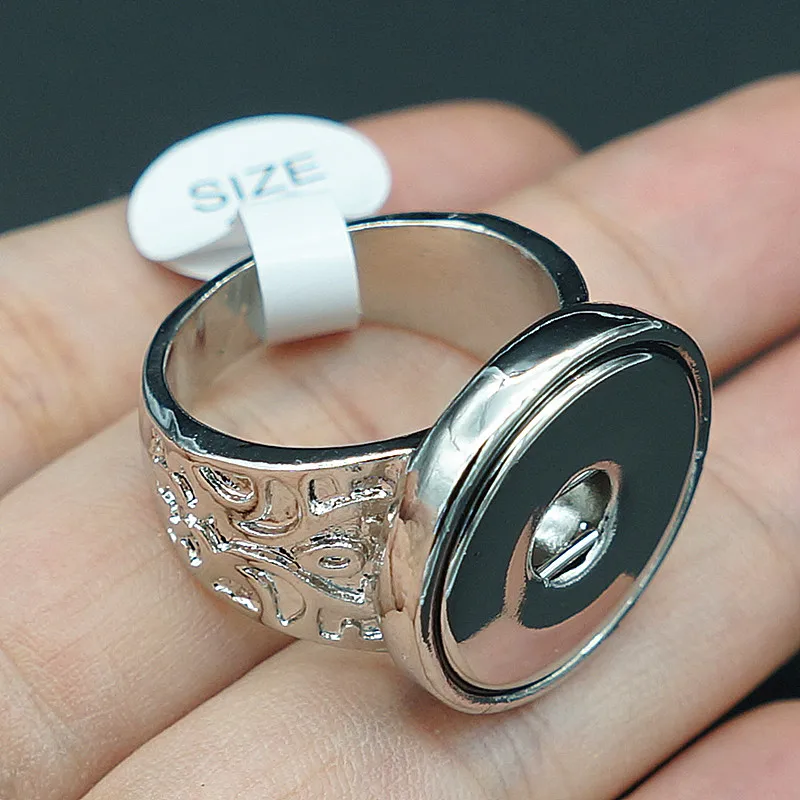 New JZ0025 high quality side Pattern elegant charm snap ring 3size fit 18mm snap buttons snap jewelry wholesale