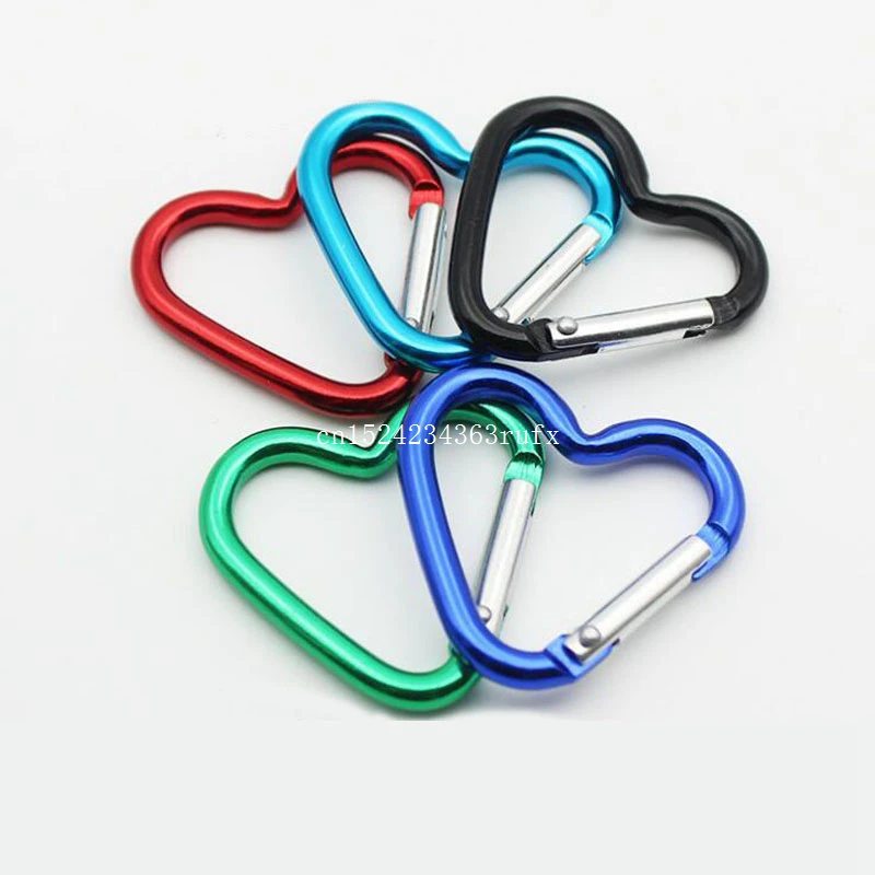 

1000 pcs Mini Heart Shaped Locking Mounting Carabiner Snaphook Hook Holder Aluminum Alloy 40*44mm