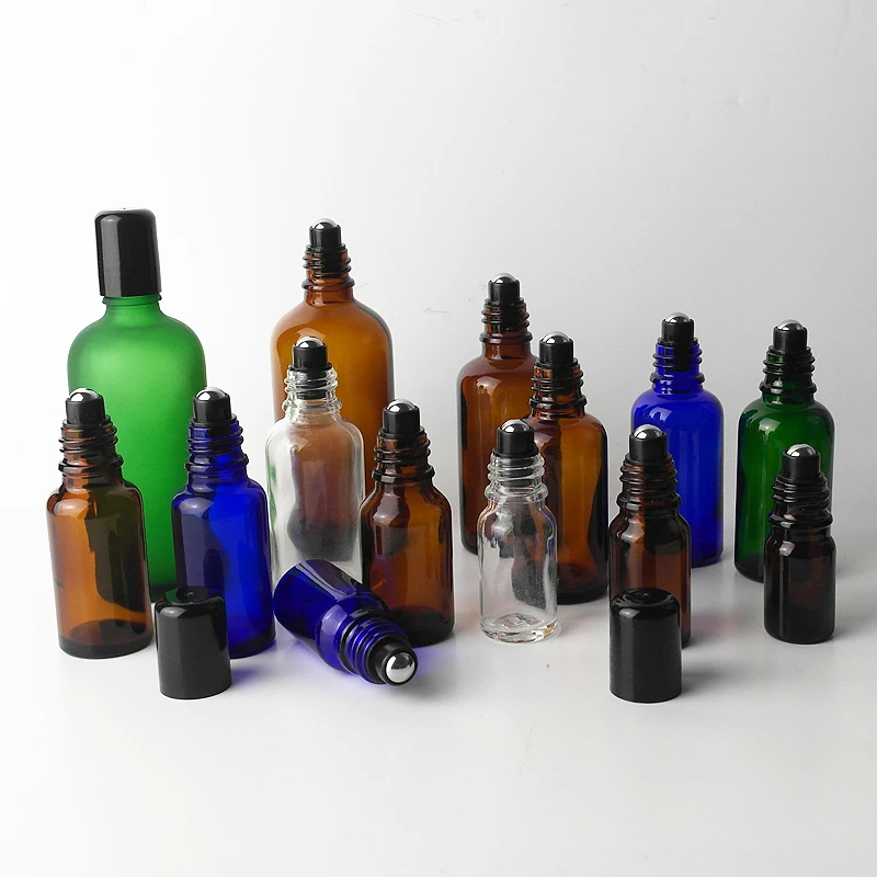 

200pcs/lot 5ml glass Essential Oil Roller Bottle Empty Cosmeticc Containers Refillable roll oil bottles