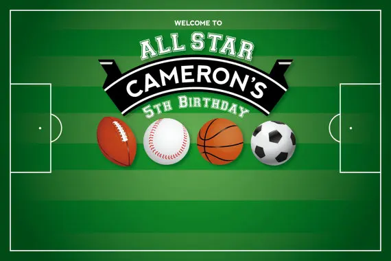 

custom sports star birthday football field theme background High quality Computer print party backdrop