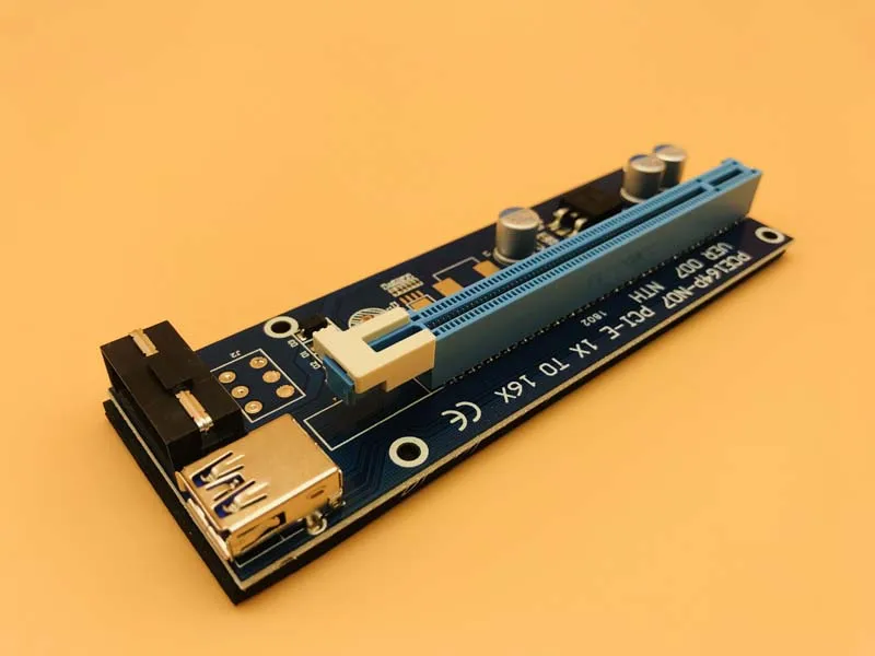 PCIE USB 3.0 60 センチメートル pcie エクステンダーライザーカード 1x に 16x データケーブル SATA に 4Pin IDE Molex 電源アダプタ