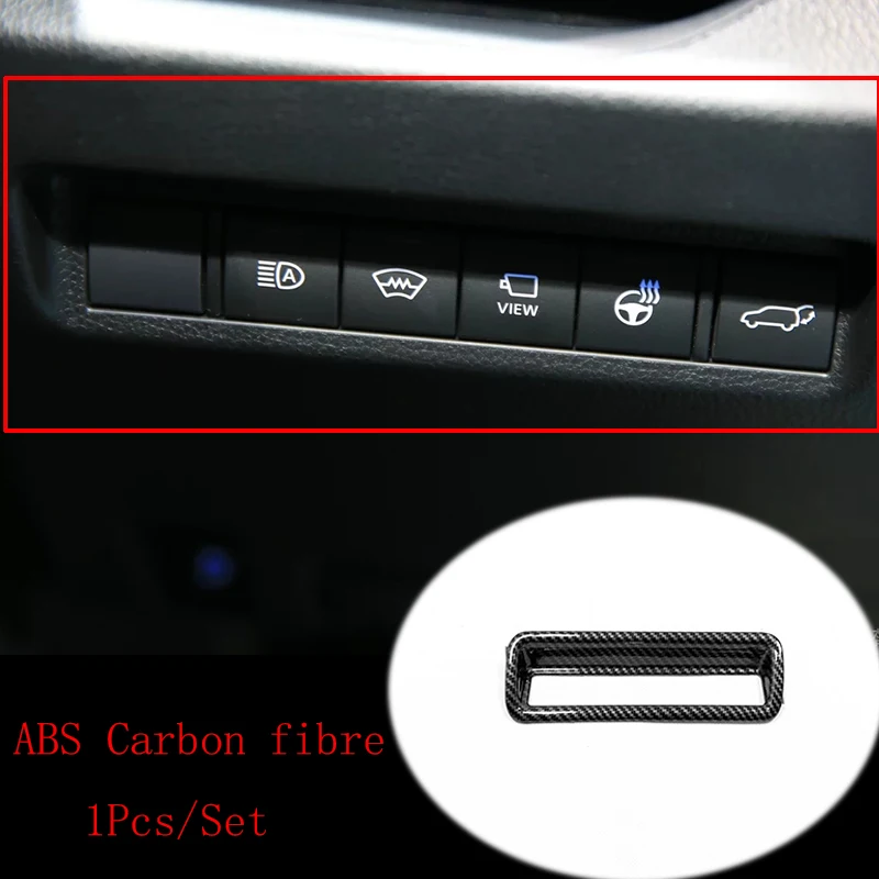 

ABS Carbon fibre For Toyota RAV4 2019 2020 accessories LHD Car left middle control box decoration Cover Trim Sticker Car styling