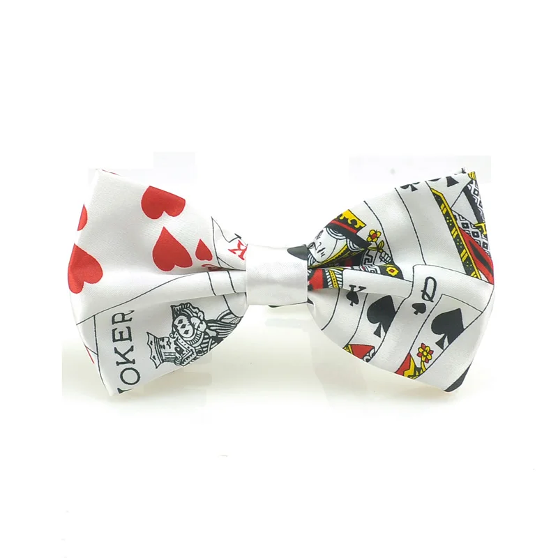 Pajaritas para hombre, naipes a la moda/Poker, vestido de esmoquin rojo y negro, pajarita, regalo Formal para fiesta, camisas de boda, corbata,