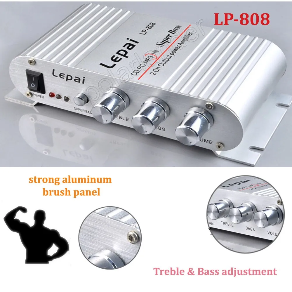 MP3 Super Bass 2ch 2X20W RMS Output Power Amplifier Hi-Fi Mini Stereo Audio Amplifier Car 12V Home Power with USB Port