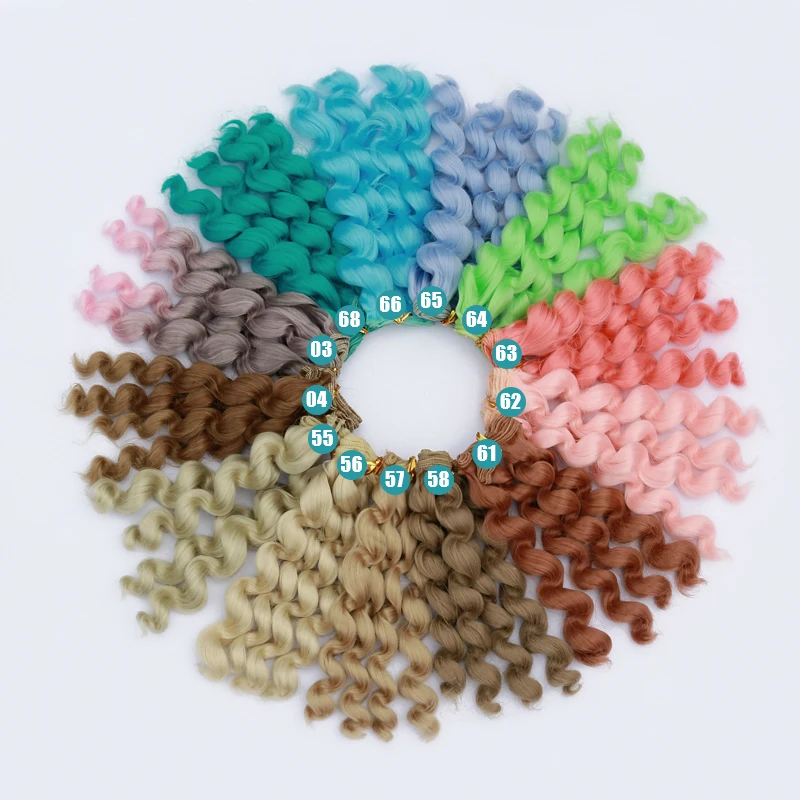 Msiredoll  bjd wig Accessories 1piece 15*100CM doll hair for 1/3 1/4 1/6 1/12 Curly doll hair bjd wig diy Free shipping