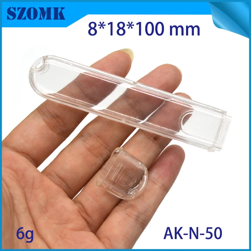 4 Pcs 8*18*100mm transparent diy small usb stick plastic enclosure housing portable plastic usb pcb design control box