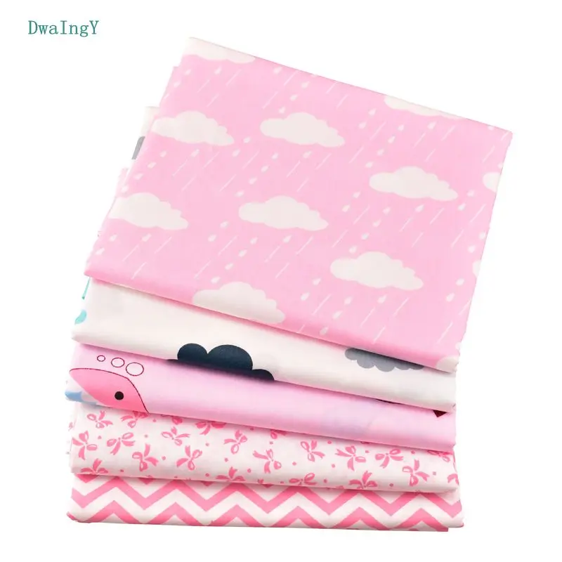 DwaIngY 5pcs/lot Cartoon series Twill Cotton Fabric For Patchwork Cloth DIY/Sewing/Quilting/Quarters Material Doll 20*25cm