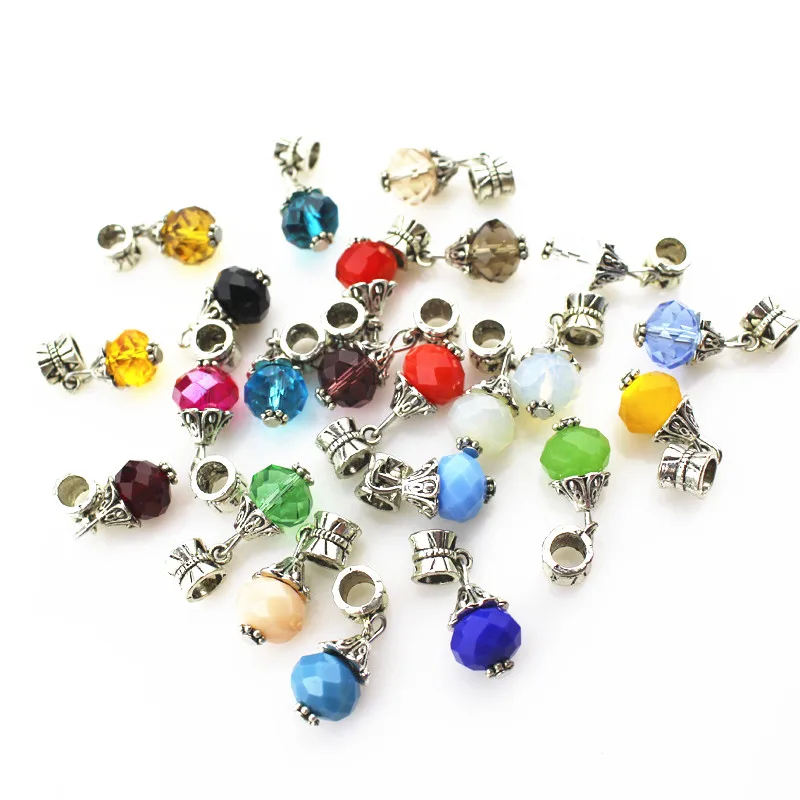 

50pcs Mix 10mm Crystal Envelope Charms Big Hole European Beads dangle charms diy fashion bracelets jewelry accessory