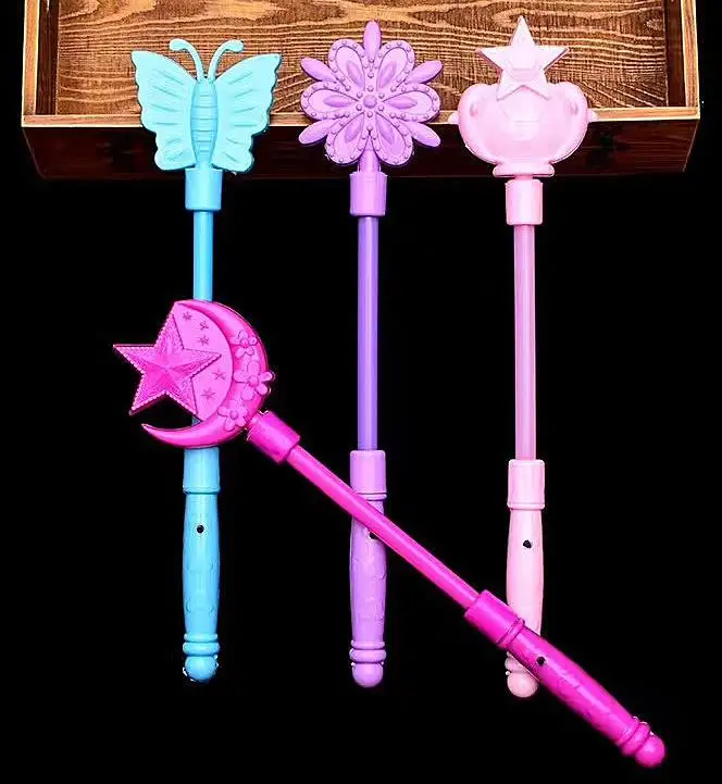 

Flashing Light Up Sticks Magic LED Wands Batons DJ Fairytale Princess kids Costume Fancy Dress Glow Star Crown Buttery Moon Wand