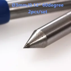 Talentool  Free Shipping 2pcs/lot Diamond Drag Engraver Bit with 60 degree Dia 3mm for Engraving on Metal Glass Stone Glod