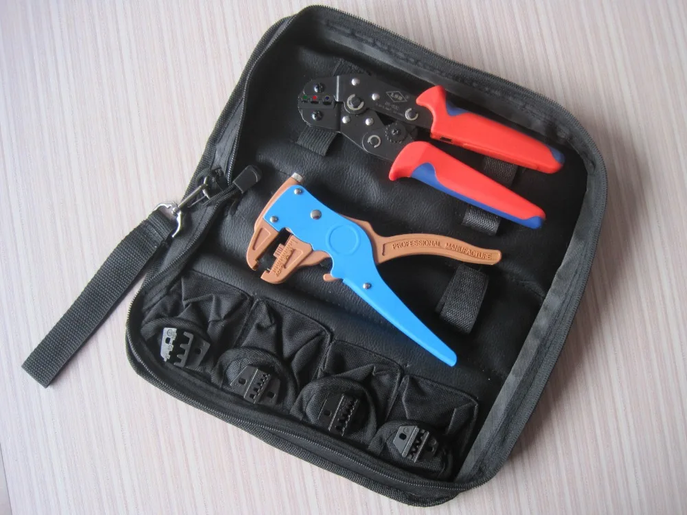 

Terminal Crimping Tool Set crimping tool kit DN-K02C with cable stripper&cutter and replaceable 4pcs die sets