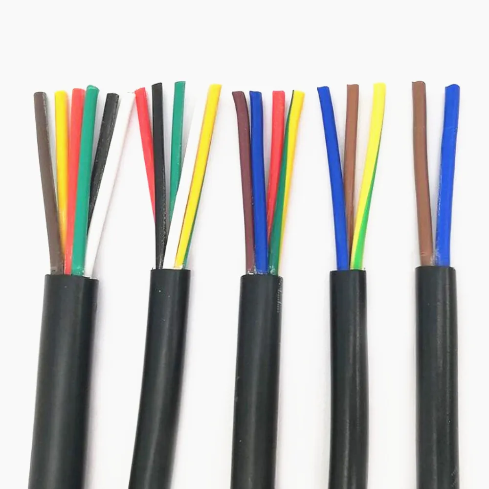 22 AWG 0.3MM2 RVV 2/3/4/5/6/7/8/10/12/14/16/18 Cores Pins Copper Wire Conductor Electric RVV Cable Black