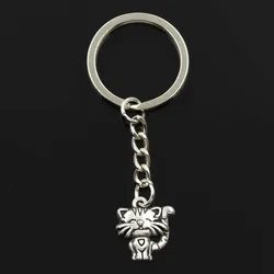 New Fashion Keychain 19x17mm Smiling Cat Pendants DIY Men Jewelry Car Key Chain Ring Holder Souvenir For Gift