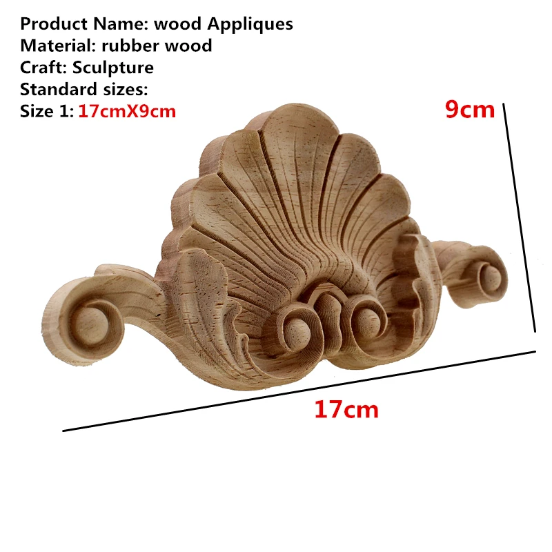 Runbazef Wood Appliques Woodcarving Decal Carved For Furniture Vintage Home Decor Decoration Accessories Modern Feng Shui