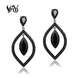 VEYO Hollow out Crystal Drop Earrings Round Rhinestone Trendy Dangle Earrings for Women Fashion Jewelry Dress Matching