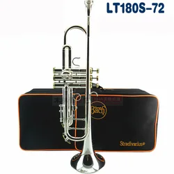 Bach Bb Trumpet LT180S-72 Professional Instruments Silver Plated Yellow Brass High Quality Musical Instrument Bb Trompeta