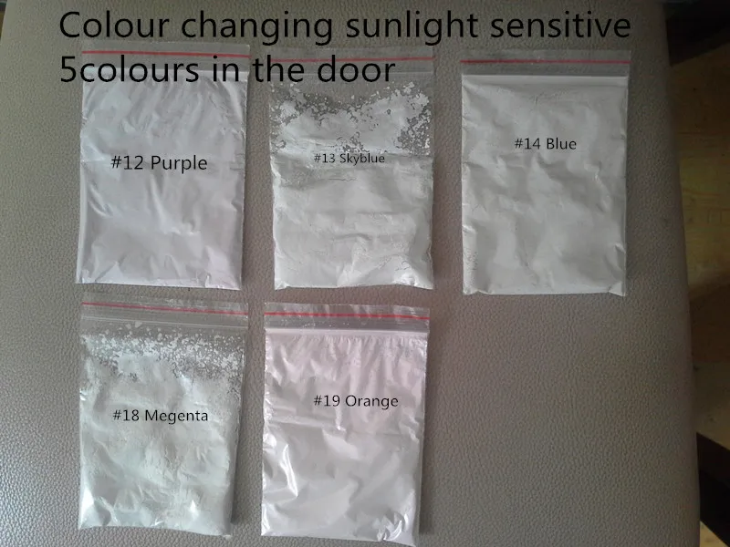 Photochromic Pigments powdercolor sunlight sensitiv whenexposed to sunlight /UV light