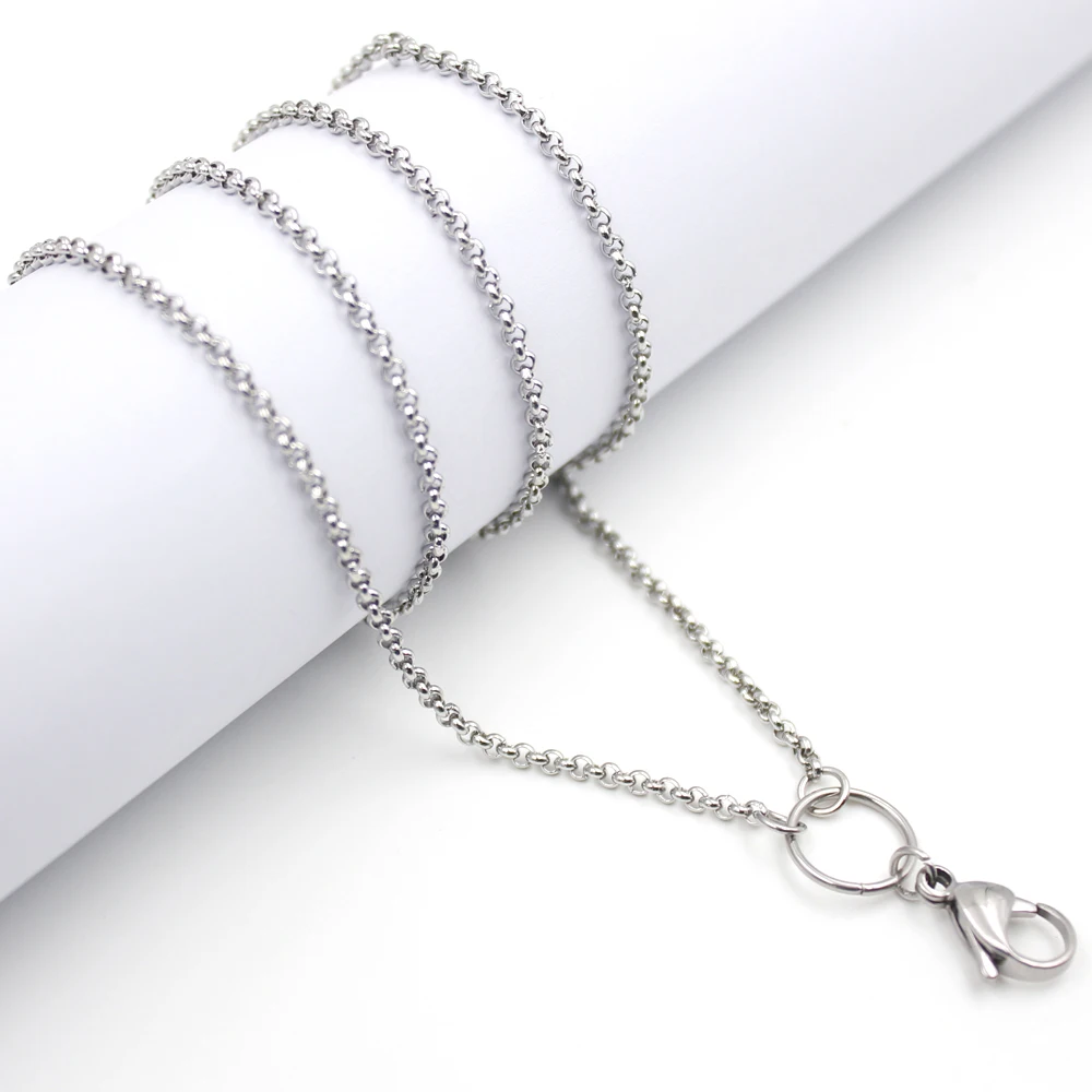 Carvort 32 inches  Stainless steel  rolo chain  floating locket chains necklace chain