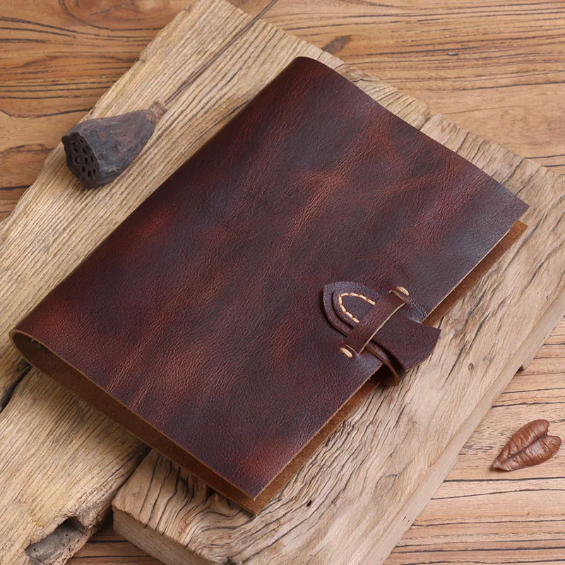 A5 Leather Notebook Stationery Loose-leaf Book Thickened Portable Notepad Removable Inner Core