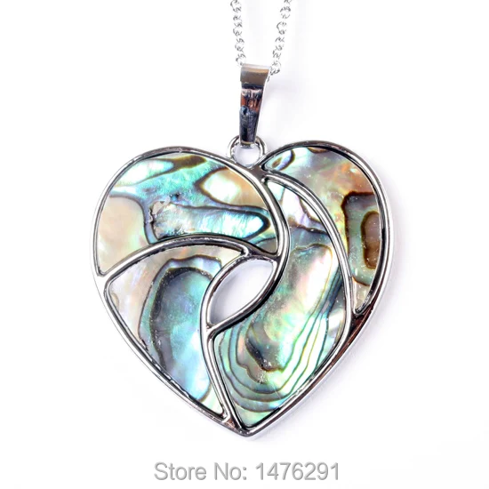 34x34MM Natural Jewelry Abalone Shell Heart Bead Pendant  1PCS