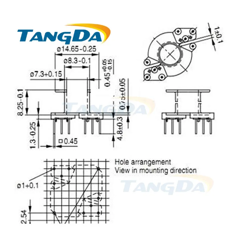 

Tangda RM RM7 Type 4+4 pin 8P Bobbin magnetic core + skeleton ferrites Power Transformer housing PC40 DIP