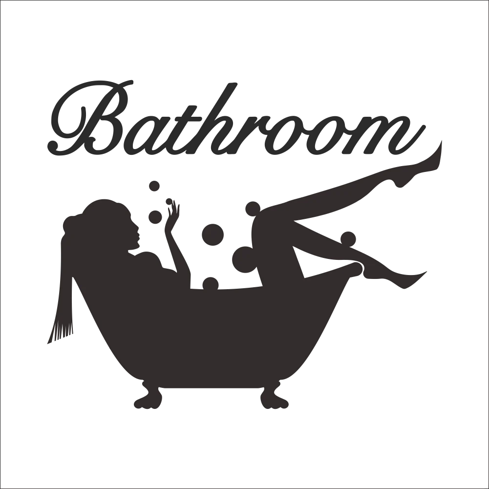 Bathroom Wall Sticker Letter Removable Art Vinyl Mural Home Room Toilet Door Vinyl Decal Transfer Vintage Decoration Quote Art
