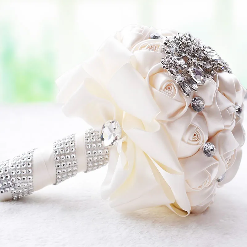 Gorgeous Crystal Wedding Boeket Rode Broche Boeket Bruiloft Accessoires Bruidsmeisje Kunstmatige Bruiloft Bloemen Bruidsboeketten