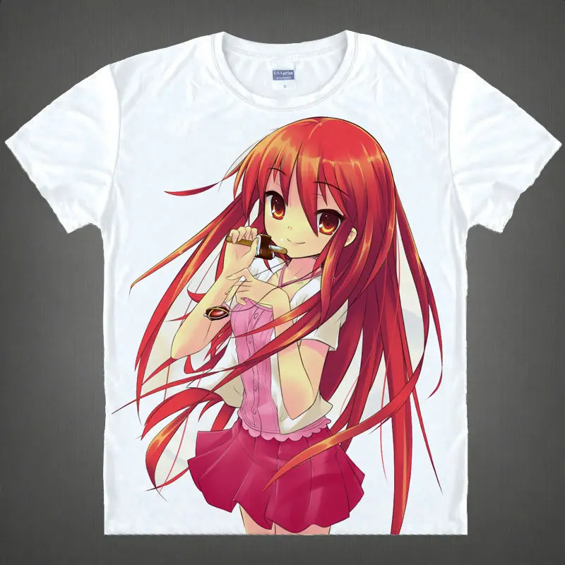 Burning-Eyed Shana T-Shirt Crimson Realm Shirt Cool t shirts Anime Clothing cute lovely kawaii Shirts Japanese coolprint