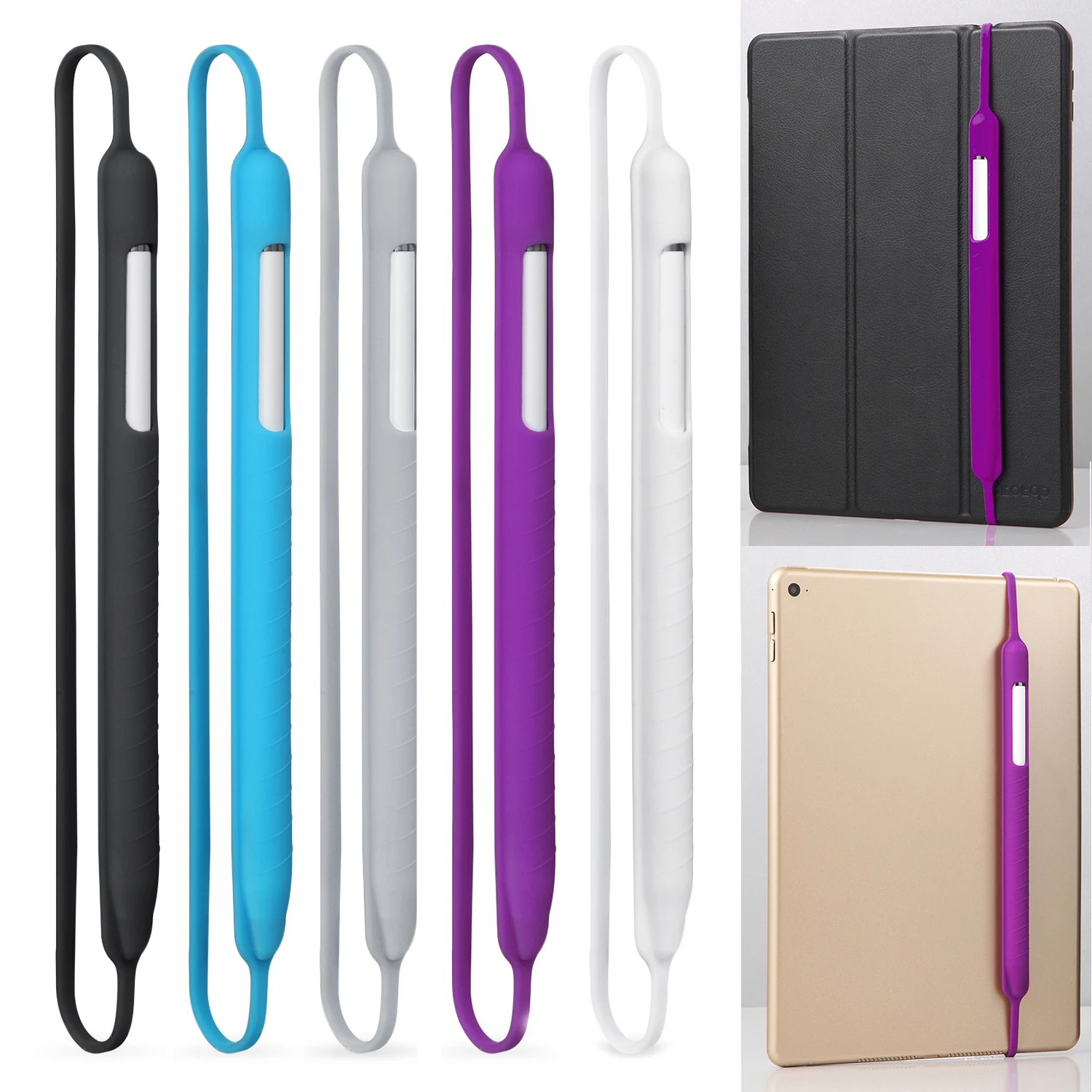 

Silicone Shock Proof Protective Case Holder Sleeve Cover Pouch with Elastic Strap for Apple iPad Pro Pencil Pen 1nd 2nd Gadgets