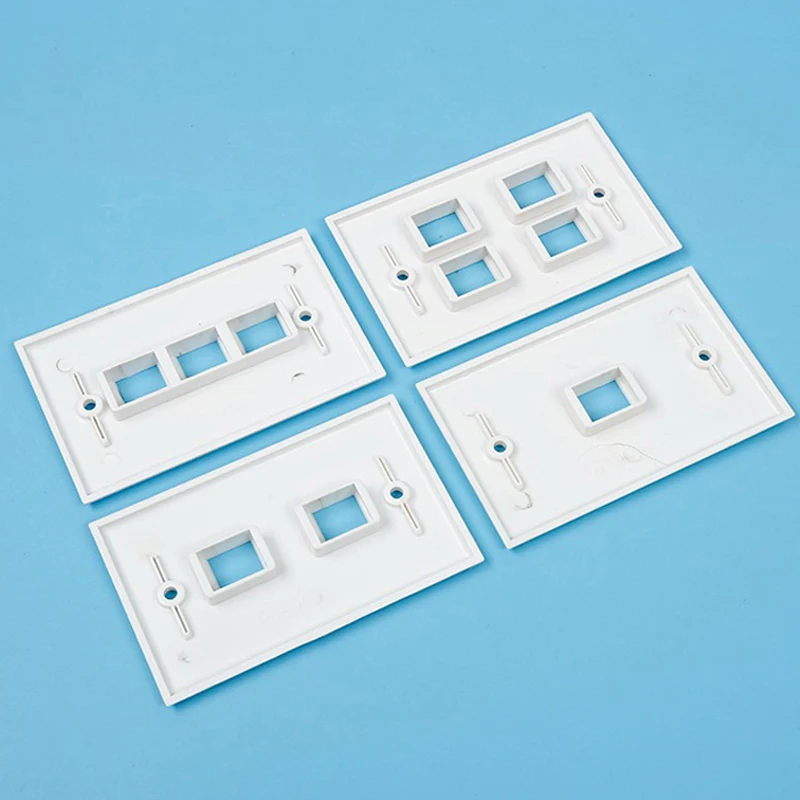 US Type Wall Outlet Faceplate Insert For 1 2 3 4 6 Keystone Jack Socket 114x70mm White Color Frame Panel