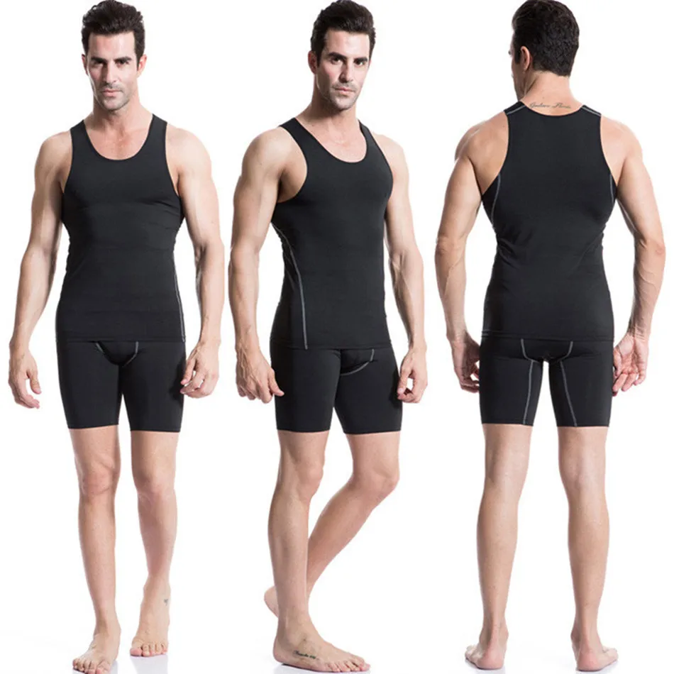 Summer Men Fitness Tank Top Quickly Dry Compression Sport Top  Running Vest Gym Fitness Vest Sleeveless Sport Jersey