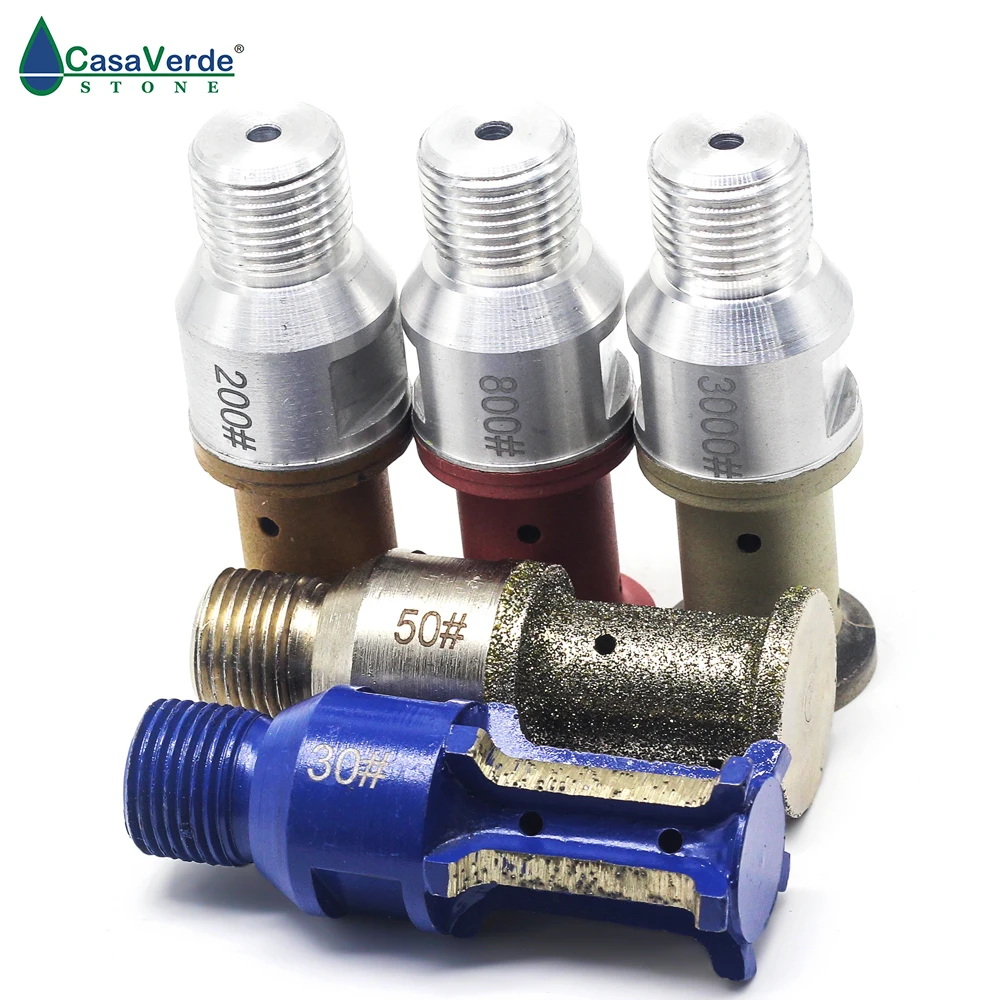 new 5 step T30mm diamond finger bit wheels with 1/2 Gas arbor for grinding slab edge 30mm height