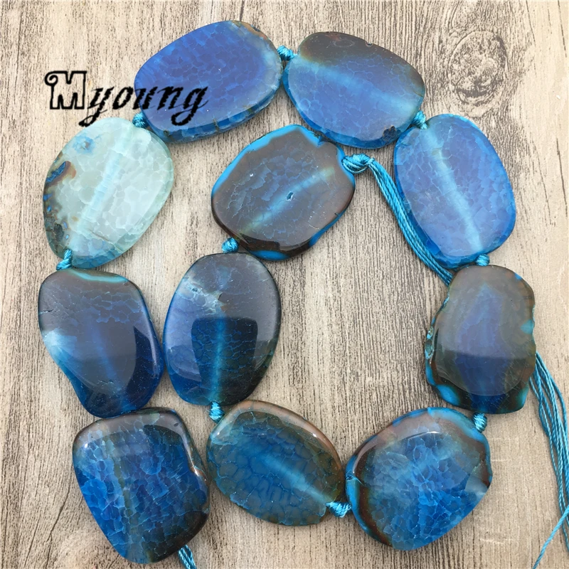 New Freeform Dragon Veins Agates Pendant Beads,Natural Stone Slab Drilled Beads For DIY Jewelry MY2022