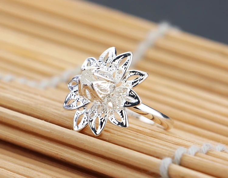 Birthday Gift Fashion Stacking Ring For Women S925 Sterling Silver Beautiful Flower Wedding Band Party Fine Jewelry image 4