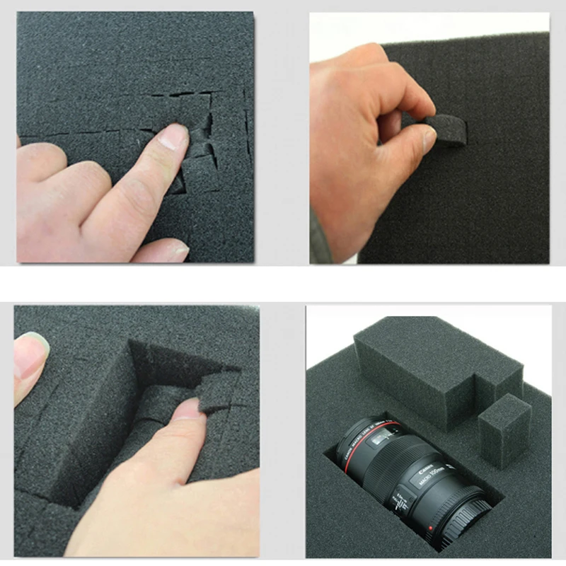 250x215x70mm حقيبة أدوات بلاستيكية حقيبة الأدوات تأثير مقاومة السلامة صندوق المعدات صندوق الكاميرا مع رغوة
