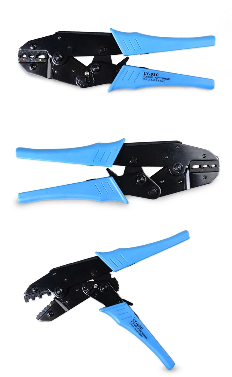 Farbige Crimpzangen Professionelles Isoliertes Kabelverbinder-Werkzeug mit Ratschenfunktion für 22-10AWG LY-03C/HS-30J – Detail 2