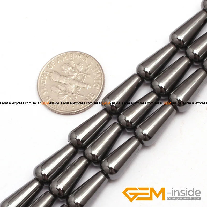 

6x12mm Drop Natural Magnetic Black Hematite Beads Natural Stone Beads Magnetite DIY Beads For Jewelry Making Strand 15 Inches !