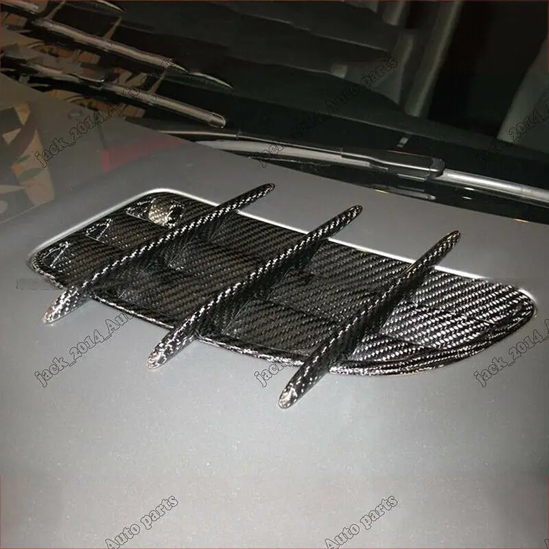 Real Carbon fiber hood vent scoop fin For Benz 2005 2006 2007 2008 2009 2010 SLK55 SLK350 R171 AMG