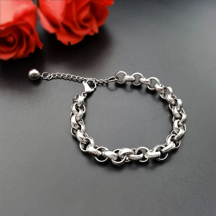 Trendy Bracelet 316L Stainless Steel Bracelet Clasp Jewelry Men Bracelet Byzantine Link Chain Christmas Gift Dropshipping 18+5cm